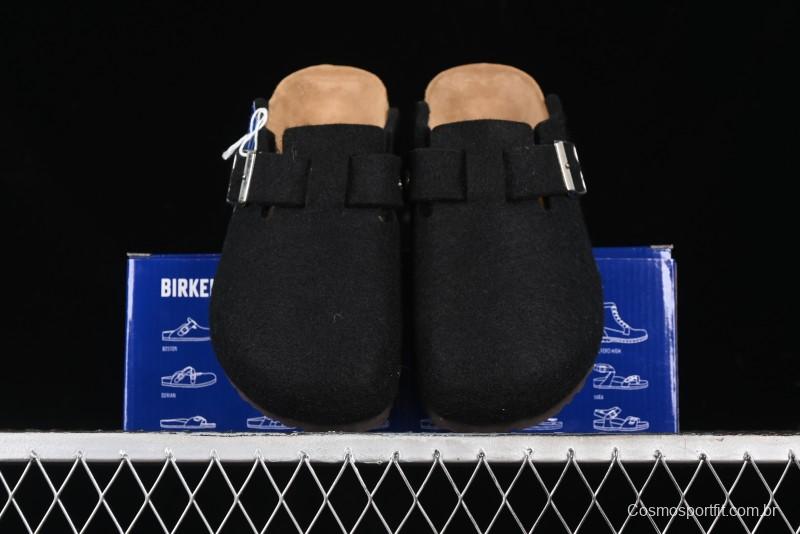 Birkenstock Half Open Toe Sandals with Smokeless Coal Wool Upper - G.D4
